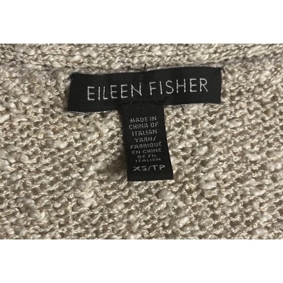 Eileen Fisher Button Front V-Neck Cardigan Sweater Womens XS Linen Blend Knit - Picture 3 of 10